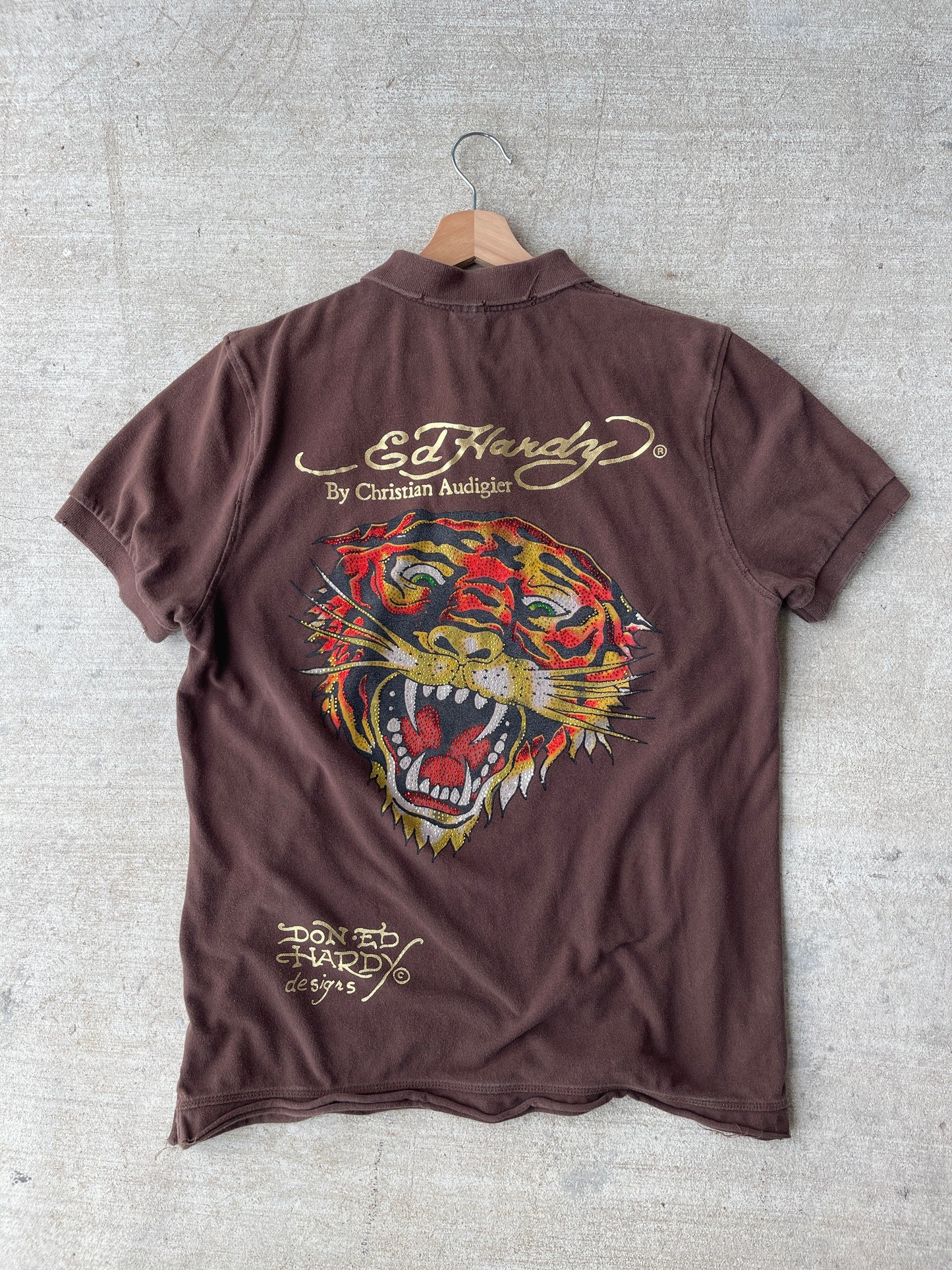 Brown Ed Hardy Polo Shirt