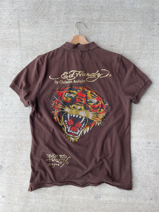 Brown Ed Hardy Polo Shirt